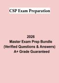 CSP Exam Preparation Questions & Verified Answers PDF &vert; Complete CSP Certification Study Guide 2026