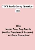 CPCS Study Group Questions Test & Verified Answers PDF &vert; Complete CPCS Certification Study Guide 2026