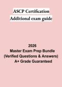 ASCP Certification Additional Exam Guide Questions & Verified Answers PDF &vert; Complete ASCP Study Guide 2026