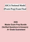 ASCA National Model &lpar;Praxis Prep&rpar; Exam Final Questions & Verified Answers PDF &vert; Complete School Counseling Study Guide 2026