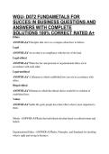 WGU- D072 FUNDAMETALS FOR SUCCES IN BUSINESS QUESTIONS AND ANSWERS WITH COMPLETE SOLUTIONS 100&percnt; CORRECT RATED A&plus;