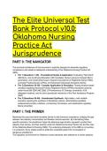 2026&sol;2027 The Elite Universal Test Bank&colon; Oklahoma Nursing Practice Act &lpar;NPA&rpar; Jurisprudence v10&period;0 &vert; 66&plus; Q&A with Rationales