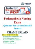 Perianesthesia Nursing Exam 2026&sol;2027 Actual Exam Test Bank 250 Questions And Correct Detailed Answers &lpar;Verified Answers&rpar; &vert;&vert; Complete A&plus; Guide