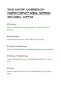 VISUAL ANATOMY AND PHYSIOLOGY&NewLine;CHAPTER 27 UPDATED ACTUAL QUESTIONS&NewLine;AND CORRECT ANSWERS