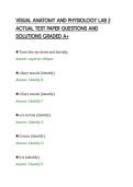 VISUAL ANATOMY AND PHYSIOLOGY LAB 2&NewLine;ACTUAL TEST PAPER QUESTIONS AND&NewLine;SOLUTIONS GRADED A&plus;