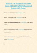 Wisconsin 720 Academy Phase 1 EXAM &lpar;Latest 2026 2027 UPDATE&rpar; Questions & Answers 100- Correct