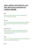 VISUAL ANATOMY AND PHYSIOLOGY LAB 2&NewLine;FINAL PAPER SOLVED QUESTIONS WITH&NewLine;COMPLETE ANSWERS