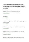 VISUAL ANATOMY AND PHYSIOLOGY LAB 2&NewLine;UPDATED ACTUAL QUESTIONS AND CORRECT&NewLine;ANSWERS