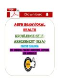 ABFM Behavioral Health KSA Practice Exam &lpar;PDF&rpar; &vert; &lpar;2026&rpar; Family Medicine &vert; ABFM&comma; AAFP