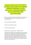 Pediatric HESI Practice EXAM WITH ACCURATE QUESTIONS AND ANSWERS &lpar;VERIFIED ANSWERS&rpar; &vert; LATEST &lpar;2026&sol;2027&rpar; UPDATED VERSION &vert; 100&percnt; GUARANTEED PASS &lbrace;JUST RELEASED&rcub;