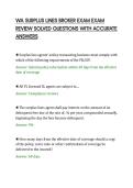 WA SURPLUS LINES BROKER EXAM EXAM&NewLine;REVIEW SOLVED QUESTIONS WITH ACCURATE&NewLine;ANSWERS
