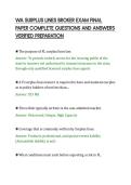 WA SURPLUS LINES BROKER EXAM FINAL&NewLine;PAPER COMPLETE QUESTIONS AND ANSWERS&NewLine;VERIFIED PREPARATION&NewLine;