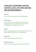 WARDLAWS CONTEMPORARY NUTRITION&NewLine;CHAPTER 16 ACTUAL TEST PAPER QUESTIONS&NewLine;AND SOLUTIONS GRADED A&plus;