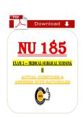 NU 185 Exam 3 Medical-Surgical Nursing II &lpar;PDF&rpar; &vert; &lpar;2026&rpar; Exam Questions &vert; Nursing &vert; Chamberlain University