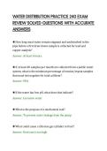 WATER DISTRIBUTION PRACTICE 240 EXAM&NewLine;REVIEW SOLVED QUESTIONS WITH ACCURATE&NewLine;ANSWERS
