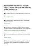 WATER DISTRIBUTION PRACTICE 240 FINAL&NewLine;PAPER COMPLETE QUESTIONS AND ANSWERS&NewLine;VERIFIED PREPARATION