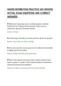 WATER DISTRIBUTION PRACTICE 240 UPDATED&NewLine;ACTUAL EXAM QUESTIONS AND CORRECT&NewLine;ANSWERS