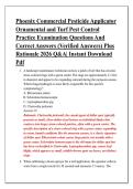 Phoenix Commercial Pesticide Applicator &NewLine;Ornamental and Turf Pest Control &NewLine;Practice Examination Questions And &NewLine;Correct Answers &lpar;Verified Answers&rpar; Plus &NewLine;Rationale 2026 Q&A&vert; Instant Download &NewLine;Pdf 