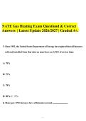 NATE Gas Heating Exam Questiond & Correct&NewLine;Answers &vert; Latest Update 2026&sol;2027 &vert; Graded A&plus;&period;