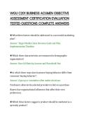 WGU C201 BUSINESS ACUMEN OBJECTIVE&NewLine;ASSESSMENT CERTIFICATION EVALUATION&NewLine;TESTED QUESTIONS COMPLETE ANSWERS