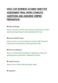 WGU C201 BUSINESS ACUMEN OBJECTIVE&NewLine;ASSESSMENT FINAL PAPER COMPLETE&NewLine;QUESTIONS AND ANSWERS VERIFIED&NewLine;PREPARATION