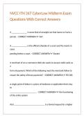 NVCC ITN 267 CyberLaw Midterm Exam Questions With Correct Answers