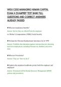 WGU C202 MANAGING HUMAN CAPITAL&NewLine;EXAM A EXAMPREP TEST BANK FULL&NewLine;QUESTIONS AND CORRECT ANSWERS&NewLine;ALREADY PASSED