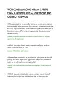 WGU C202 MANAGING HUMAN CAPITAL&NewLine;EXAM A UPDATED ACTUAL QUESTIONS AND&NewLine;CORRECT ANSWERS