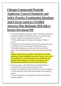 Chicago Commercial Pesticide &NewLine;Applicator General Standards and &NewLine;Safety Practice Examination Questions &NewLine;And Correct Answers &lpar;Verified &NewLine;Answers&rpar; Plus Rationale 2026 Q&A&vert; &NewLine;Instant Download Pdf