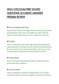 WGU C215 EXAM PREP SOLVED&NewLine;QUESTIONS ACCURATE ANSWERS&NewLine;PREMIUM REVIEW