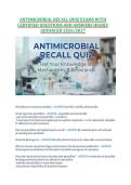 Antimicrobial Recall Quiz Exams 2026&sol;2027 &ndash; Advanced Practice Questions and Certified Answers for Pharmacology Review