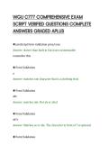 WGU C777 COMPREHENSIVE EXAM&NewLine;SCRIPT VERIFIED QUESTIONS COMPLETE&NewLine;ANSWERS GRADED APLUS