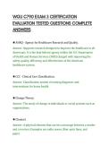 WGU C790 EXAM 3 CERTIFICATION&NewLine;EVALUATION TESTED QUESTIONS COMPLETE&NewLine;ANSWERS