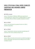 WGU C790 EXAM 3 FINAL PAPER COMPLETE&NewLine;QUESTIONS AND ANSWERS VERIFIED&NewLine;PREPARATION