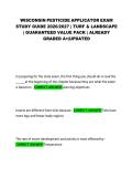 Wisconsin Pesticide Applicator Exam Study Guide 2026&sol;2027 &ndash; Turf & Landscape &ndash; Complete Exam Questions and Answers Review Material