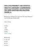 WGU C955 PROBABILITY AND STATISTICS&NewLine;OBJECTIVE ASSESSMENT COMPREHENSIVE&NewLine;TEST PAPER QUESTIONS AND SOLUTIONS&NewLine;GRADED A&plus;