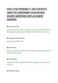 WGU C955 PROBABILITY AND STATISTICS&NewLine;OBJECTIVE ASSESSMENT EXAM REVIEW&NewLine;SOLVED QUESTIONS WITH ACCURATE&NewLine;ANSWERS