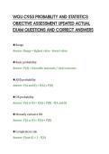 WGU C955 PROBABILITY AND STATISTICS&NewLine;OBJECTIVE ASSESSMENT UPDATED ACTUAL&NewLine;EXAM QUESTIONS AND CORRECT ANSWERS
