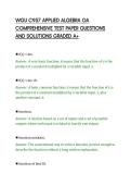 WGU C957 APPLIED ALGEBRA OA&NewLine;COMPREHENSIVE TEST PAPER QUESTIONS&NewLine;AND SOLUTIONS GRADED A&plus;
