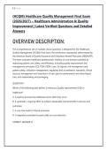 &lpar;HCQM&rpar; Healthcare Quality Management Final Exam &NewLine;&lpar;2026&sol;2027&rpar; &ndash; Healthcare Administration & Quality &NewLine;Improvement &vert; Latest Verified Questions and Detailed &NewLine;Answers 