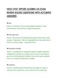 WGU C957 APPLIED ALGEBRA OA EXAM&NewLine;REVIEW SOLVED QUESTIONS WITH ACCURATE&NewLine;ANSWERS