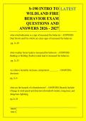 S-190 INTRO TO &NewLine;WILDLAND FIRE &NewLine;BEHAVIOR EXAM &NewLine;QUESTIONS AND &NewLine;ANSWERS 2026 - 2027 