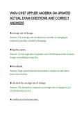 WGU C957 APPLIED ALGEBRA OA UPDATED&NewLine;ACTUAL EXAM QUESTIONS AND CORRECT&NewLine;ANSWERS