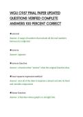 WGU C957 FINAL PAPER UPDATED&NewLine;QUESTIONS VERIFIED COMPLETE&NewLine;ANSWERS 100 PERCENT CORRECT&NewLine;
