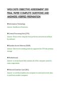 WGU D075 OBJECTIVE ASSESSMENT 200&NewLine;FINAL PAPER COMPLETE QUESTIONS AND&NewLine;ANSWERS VERIFIED PREPARATION