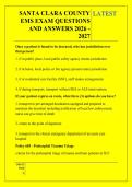 SANTA CLARA COUNTY &NewLine;EMS EXAM QUESTIONS &NewLine;AND ANSWERS 2026 - &NewLine;2027