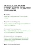WGU D077 ACTUAL TEST PAPER&NewLine;COMPLETE QUESTIONS AND SOLUTIONS&NewLine;TESTED ANSWERS