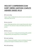 WGU D077 COMPREHENSIVE EXAM&NewLine;SCRIPT VERIFIED QUESTIONS COMPLETE&NewLine;ANSWERS GRADED APLUS