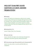 WGU D077 EXAM PREP SOLVED&NewLine;QUESTIONS ACCURATE ANSWERS&NewLine;PREMIUM REVIEW
