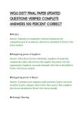 WGU D077 FINAL PAPER UPDATED&NewLine;QUESTIONS VERIFIED COMPLETE&NewLine;ANSWERS 100 PERCENT CORRECT